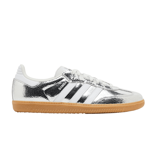 adidas Samba OG Silver Metallic Cracked Leather (Women's)