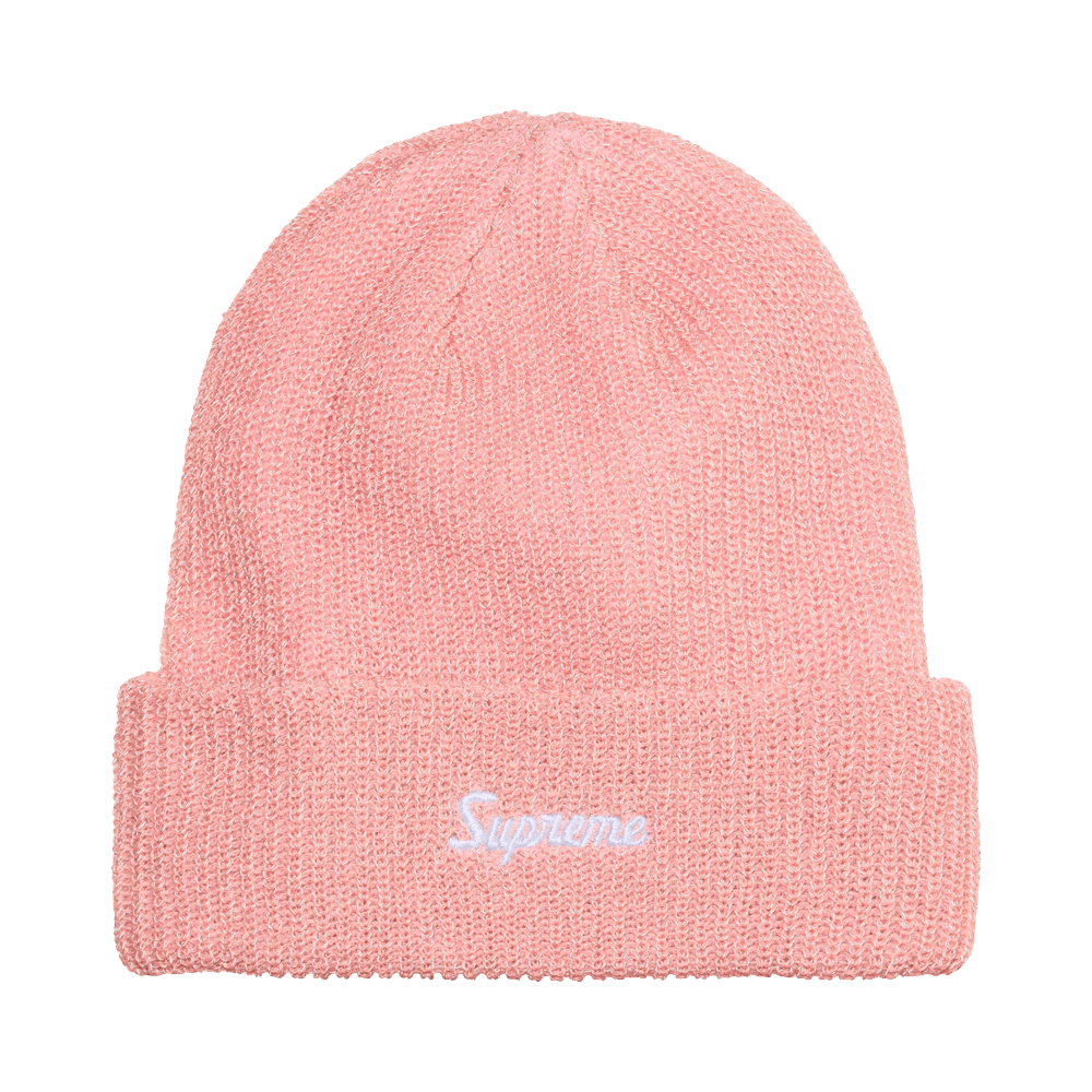 Supreme Loose Gauge Beanie 'Pink Reflective'