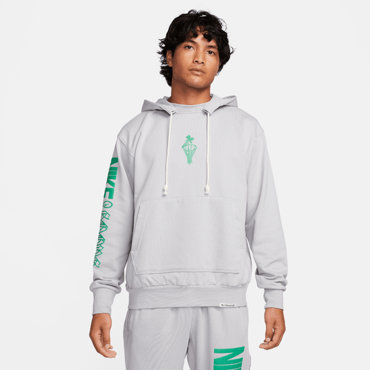 Nike Standard Issue Men's Dri-FIT Pullover Hoodie Wolf Grey/Stadium Green