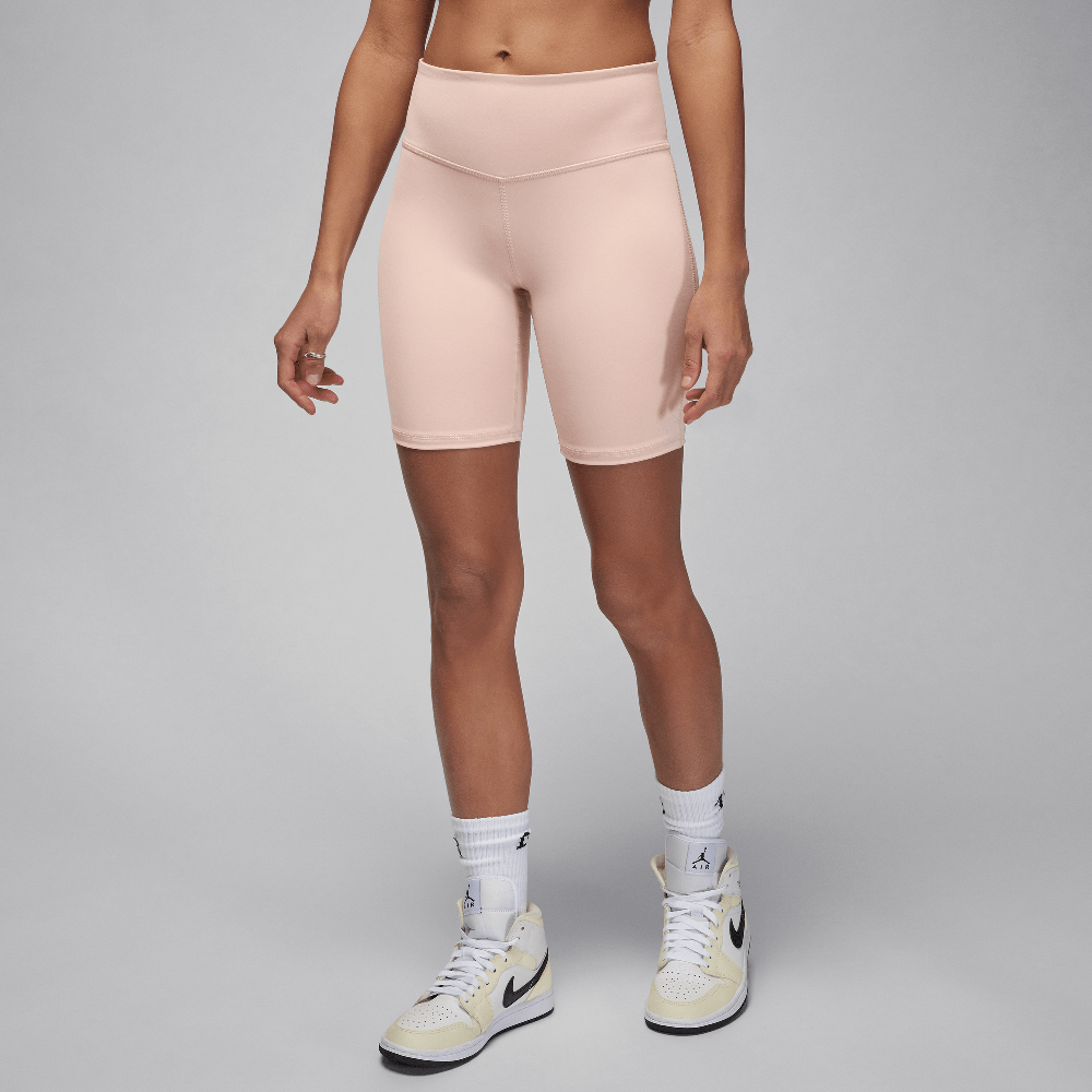 Jordan Sport Women's High-Waisted 7" Bike Shorts Particle Beige/White